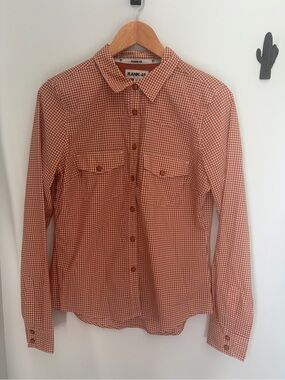 Rank 45 Women’s Brown Gingham Lightweight Button Up